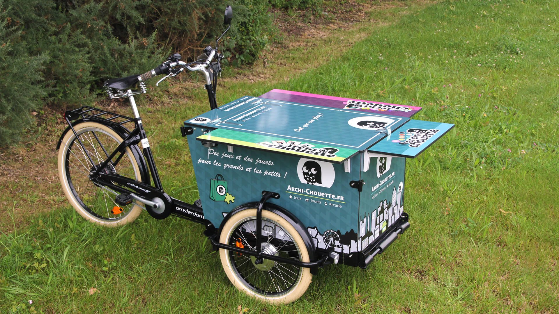 Triporteur publicité électrique bimoteur Amsterdam Air Pro