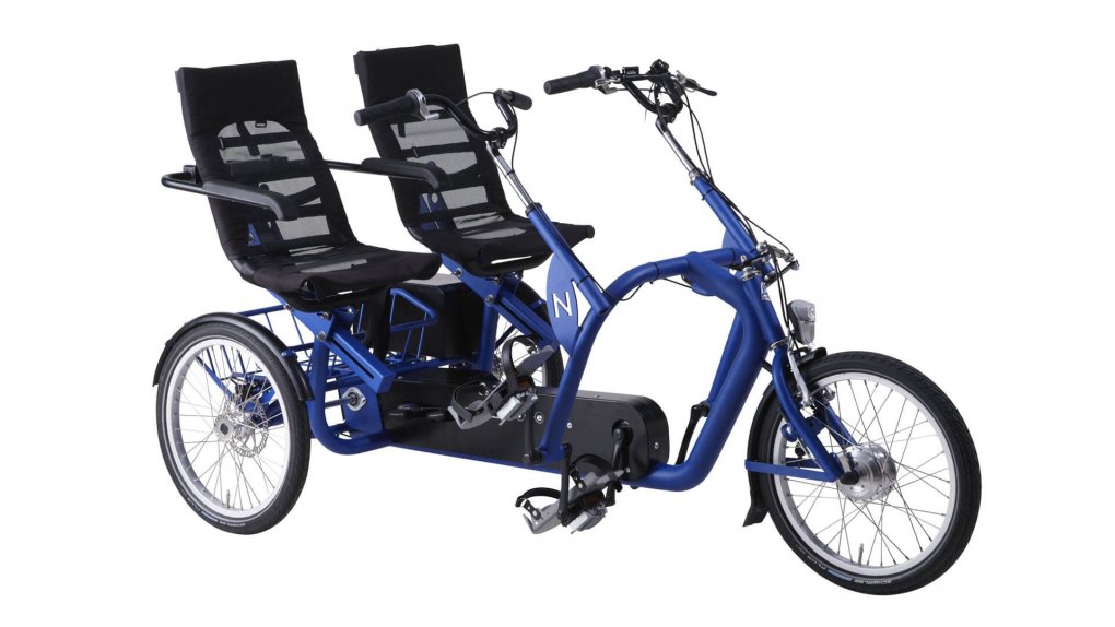 Tandem tricycle côte à côte avec assistance électrique