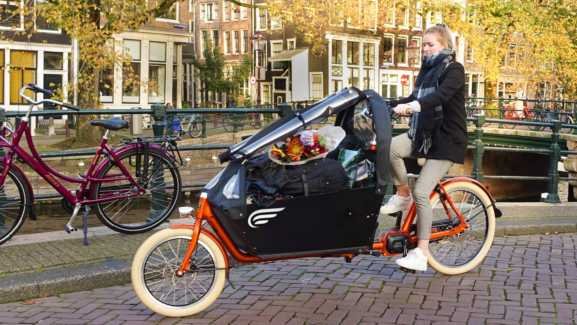 Biporteur électrique Bakfiets Confort STEPS à Amsterdam