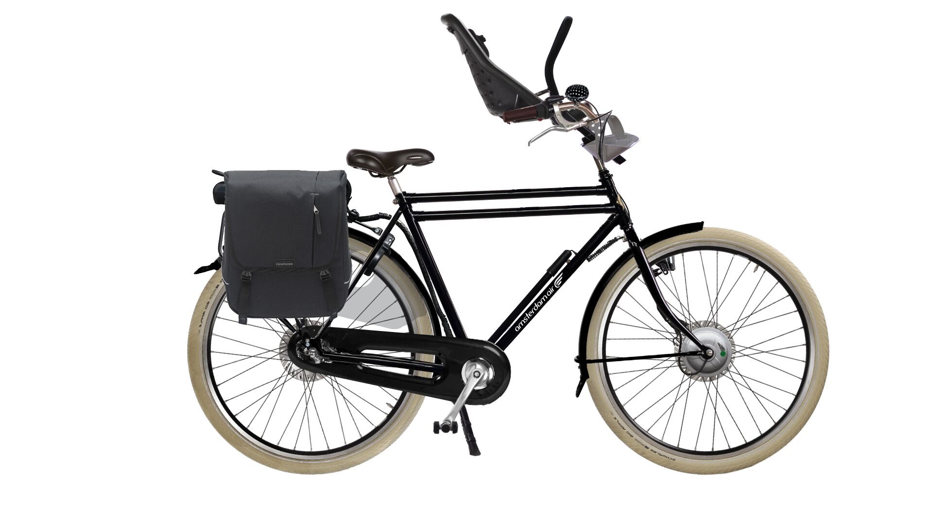 Vélo électrique Legend Premium avec batterie et siège enfant à l'avant