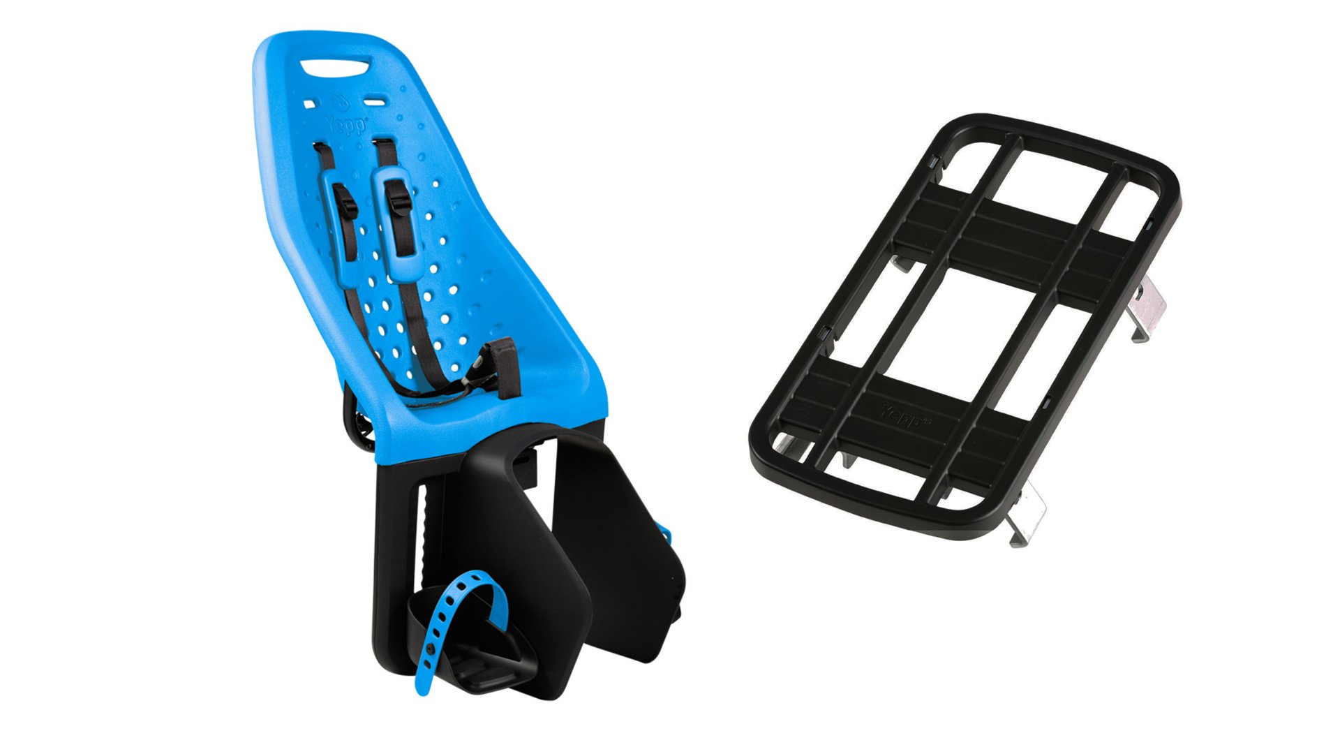 Siège enfant Yepp Maxi bleu pour porte-bagage long Yepp avec adaptateur EasyFit