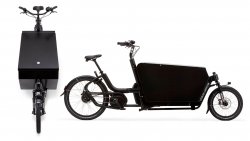 Vues variées du biporteur Urban Arrow Cargo L Alubox