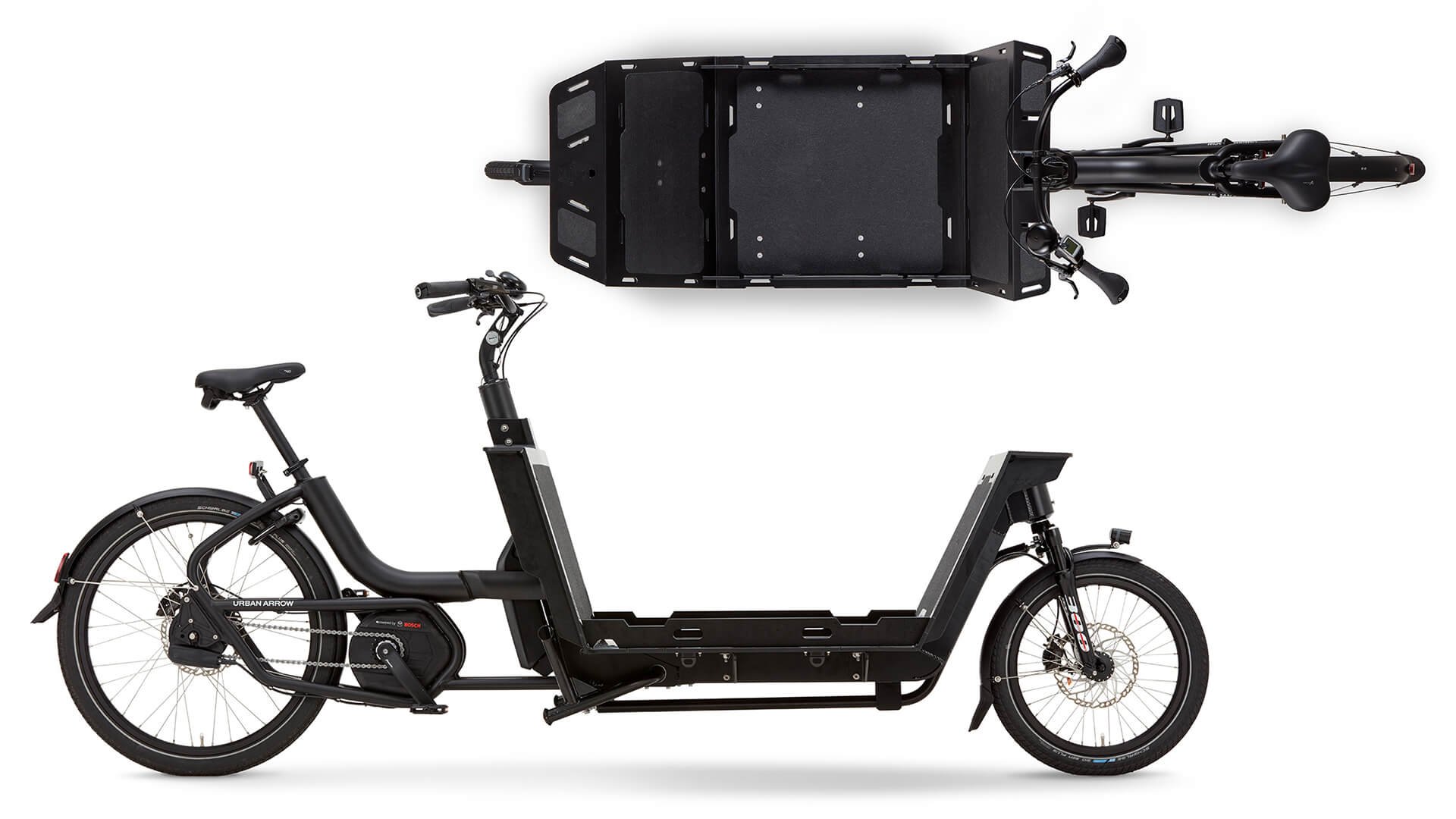 Vues variées du biporteur Urban Arrow Cargo L Top Loader