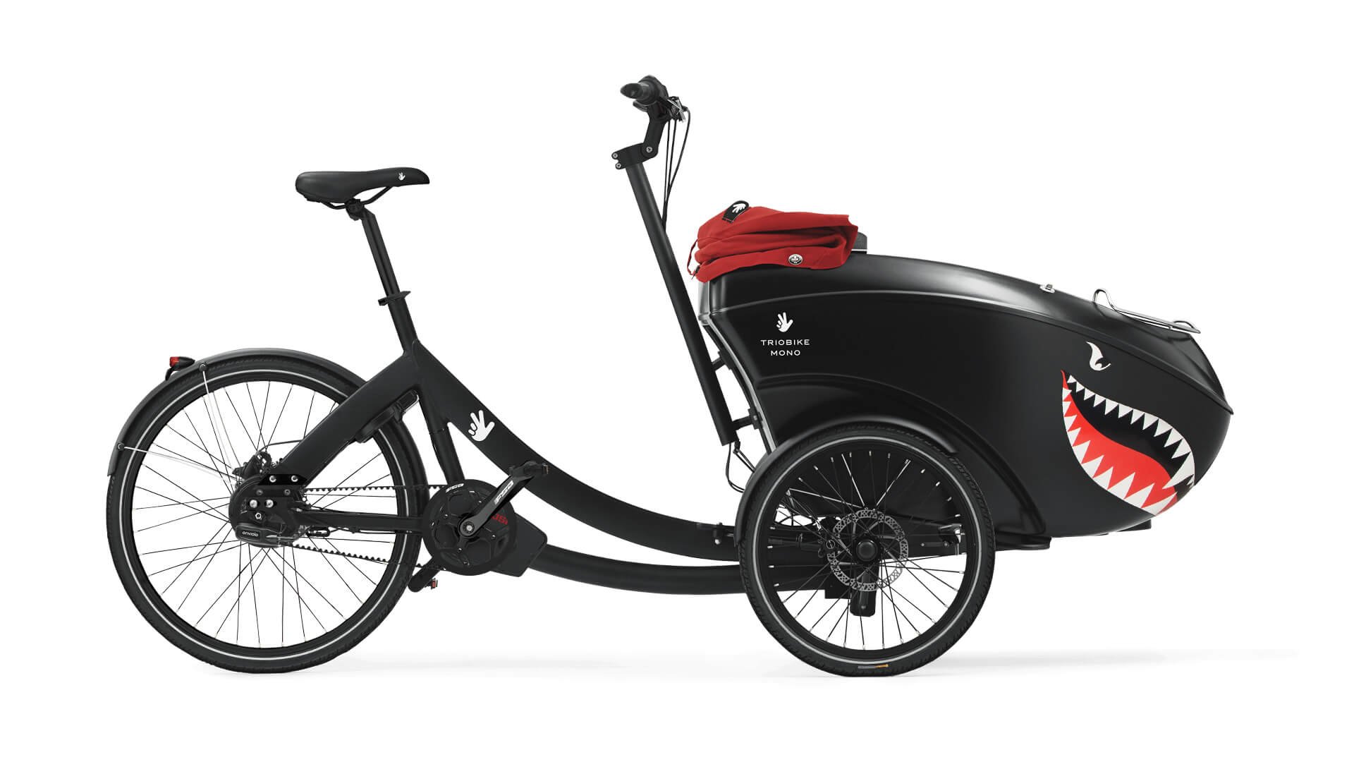 Triobike Mono avec décoration requin sur la caisse avant