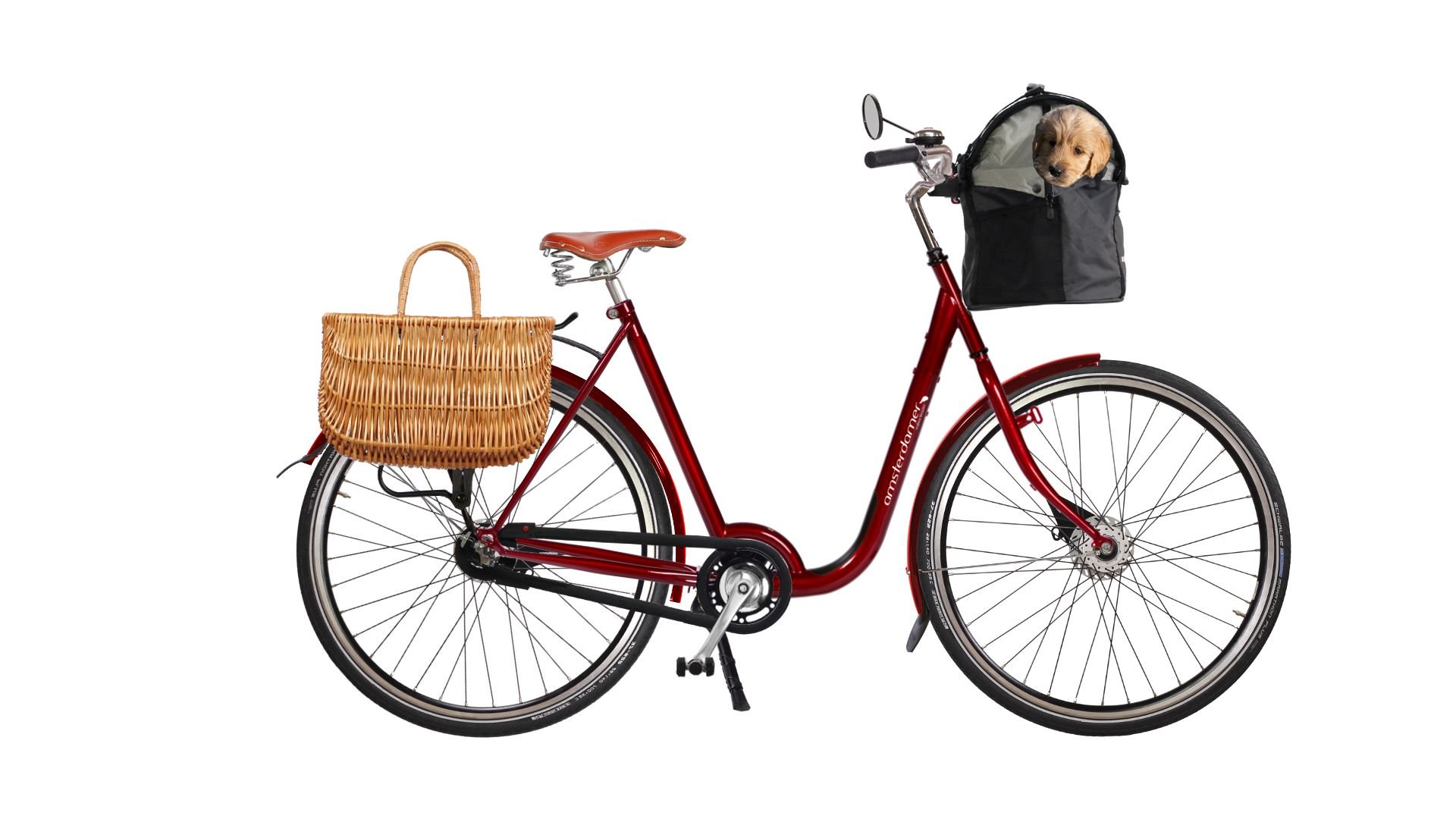 Vélo hollandais avec seuil d'enjambement bas, cadre coloris framboise