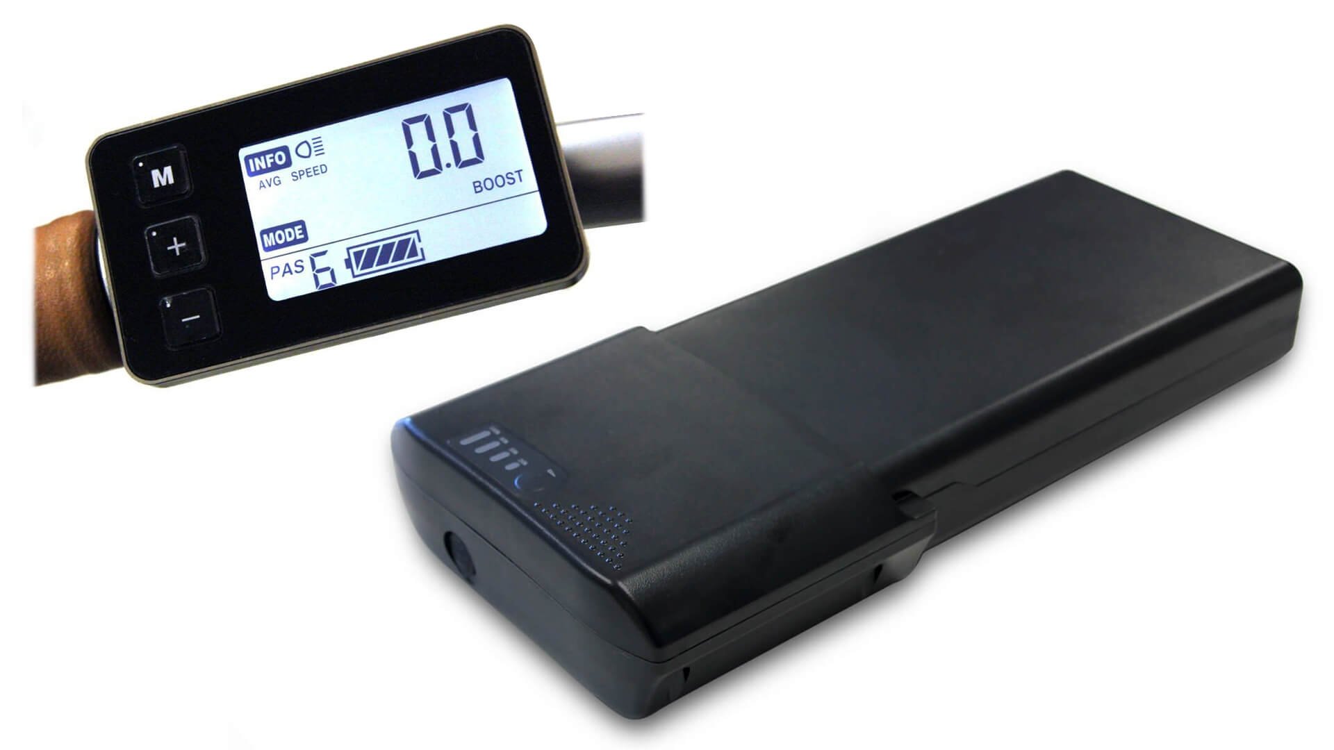 Batterie porte-bagage V-Fiets 320 Wh et console LCD