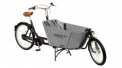 Biporteur Babboe City avec coffre gris