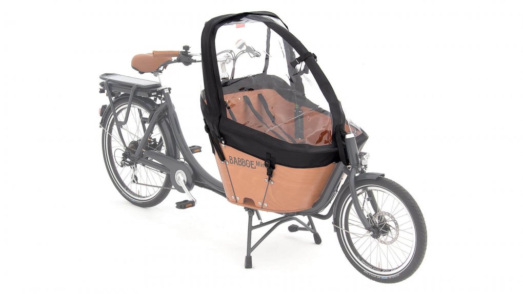 Biporteur Babboe Mini avec protection pluie