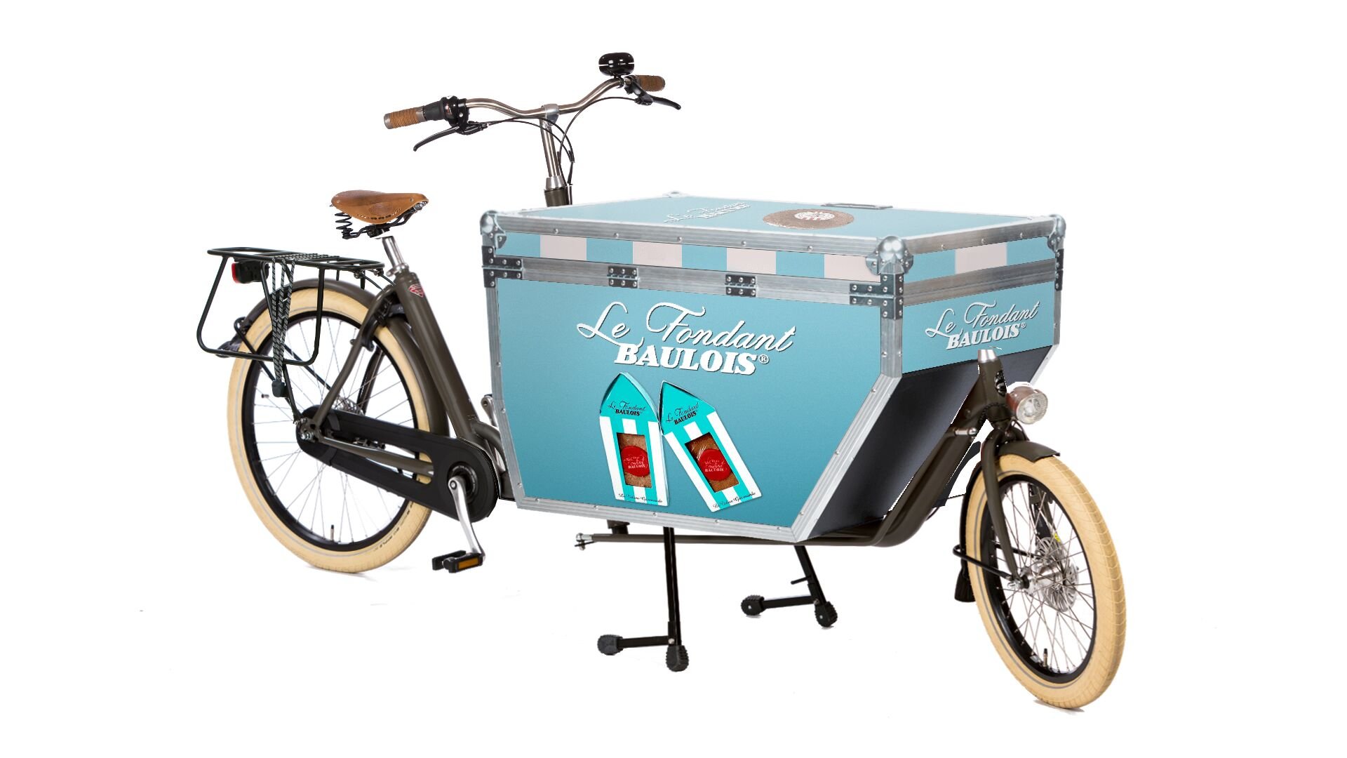 Biporteur Livreur Bakfiets avec caisse Flightcase personnalisée