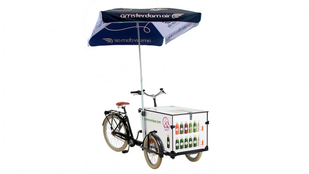 Triporteur professionnel avec parasol carré personnalisée 