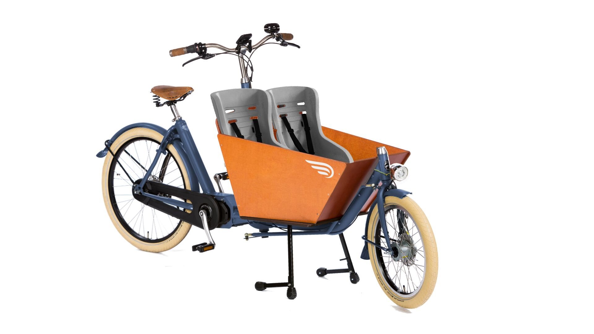 Biporteur électrique court Bakfiets Confort STEPS avec sièces coques dans la caisse