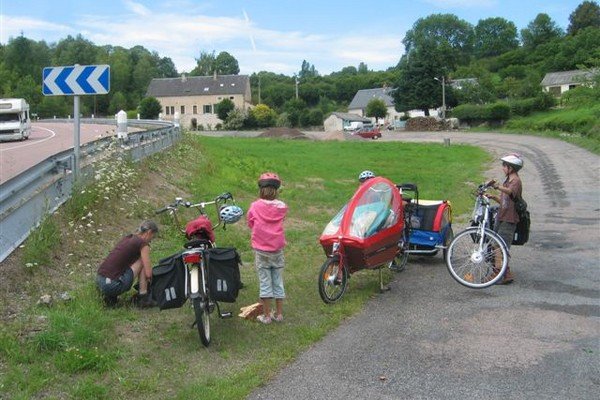 Voyage famille Tanguy biporteur et tandem