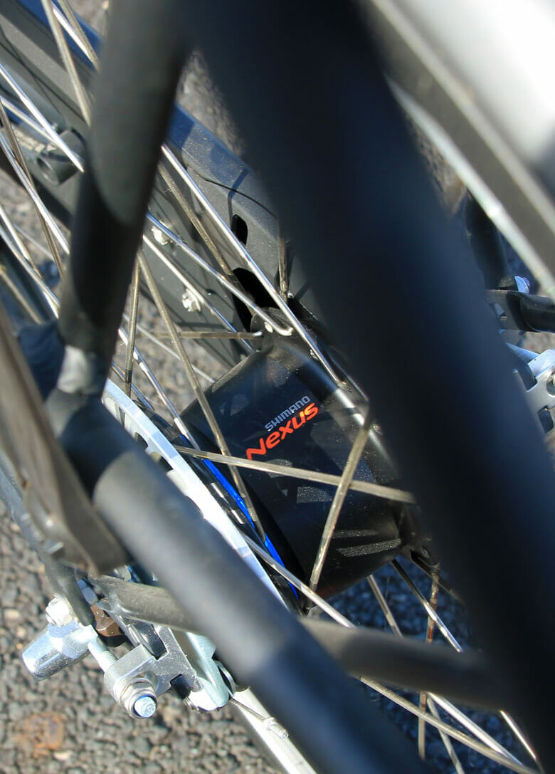 Boîte de vitesse automatique Nexus 8 dans le moyeu arrière d'un vélo à assistance électrique