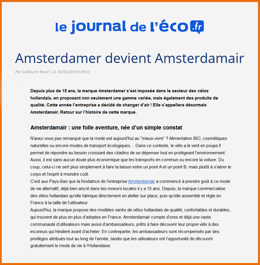 Article Le Journal de l'Éco.fr