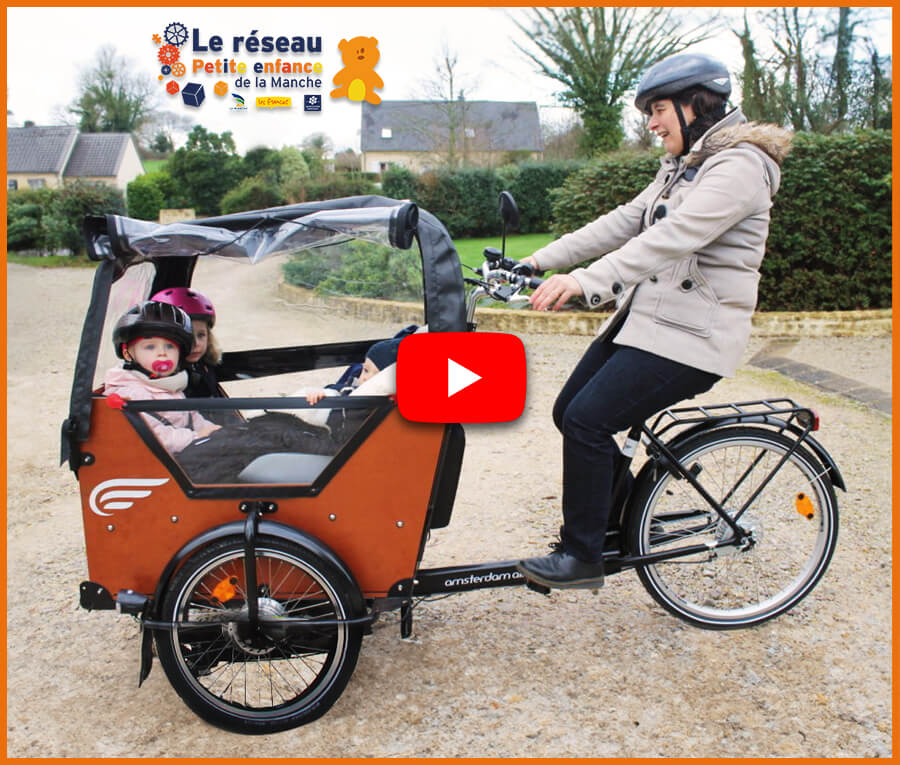 Portrait de Virginie, assistance maternelle dans la Manche et heureuse propriétaire d'un triporteur Smiley