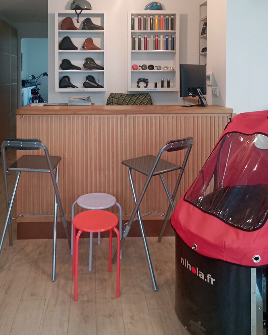 Le trriporteur Nihola disponible à l'essai au magasin vélo Amsterdam Air