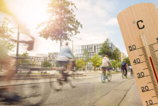 Cyclistes pédalant sous le soleil