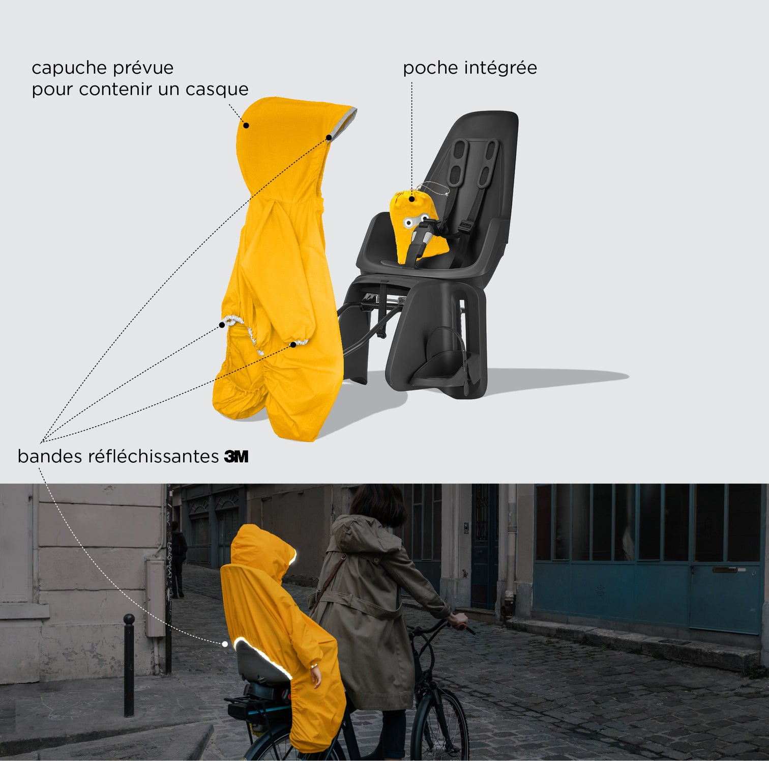 Housse de Pluie et Vent Universelle pour Enfant Siège de Vélo arrière , Housse de Protection Imperméable pour Siège de Vélo Enfant,Protection Pluie  Velo pour Siege Enfant,Contre la Saleté et Lhumidité : 